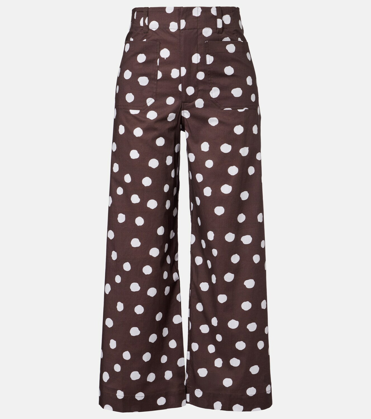 Adriana Degreas Polka-dot cotton-blend wide-leg pants