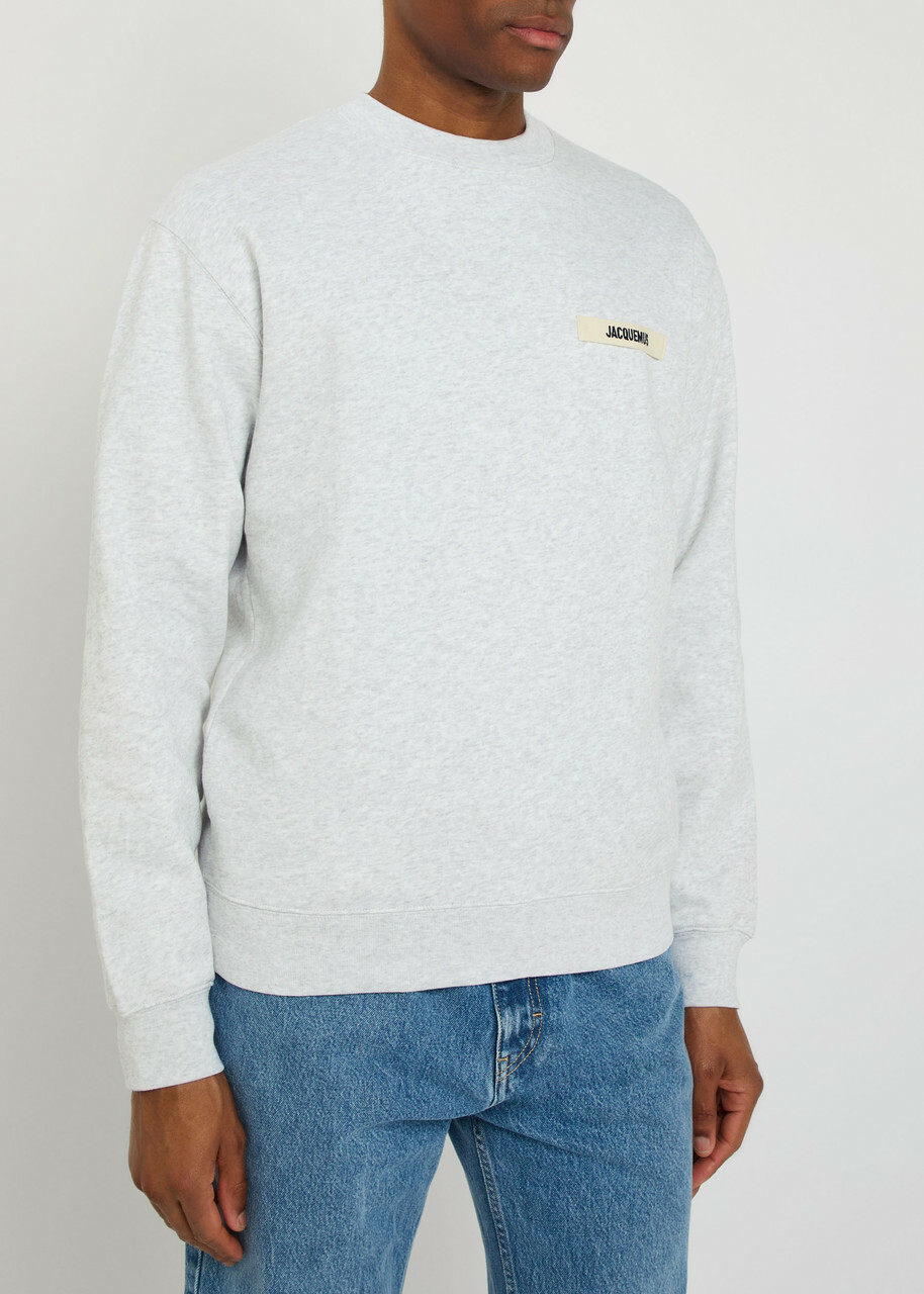 Jacquemus Le Sweatshirt Grosgrain Cotton Sweatshirt Grey