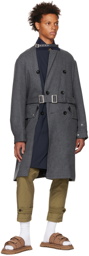 sacai Gray Belted Coat