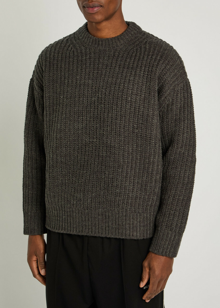 Mki Miyuki Zoku Ribbed Knit Jumper Charcoal