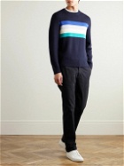 Theory - Kenny Striped Merino Wool-Blend Sweater - Blue