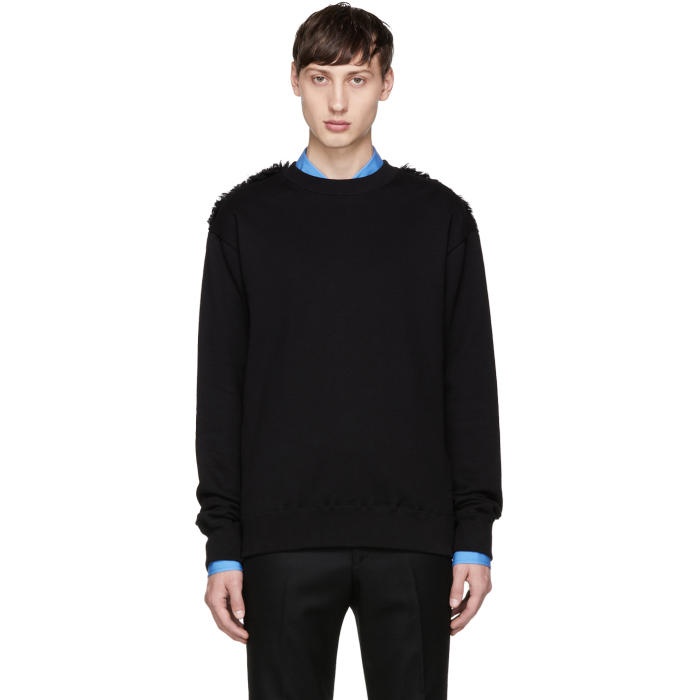 Photo: Johnlawrencesullivan Black Faux-Fur and French Terry Pullover