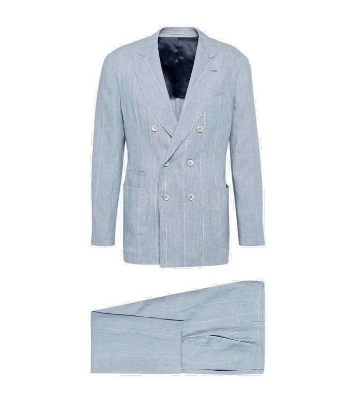 Photo: Brunello Cucinelli Striped double-breasted linen suit