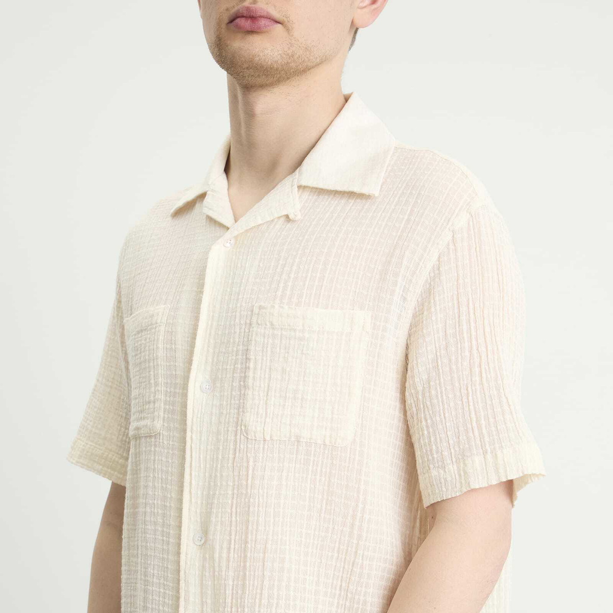 Carter Young Men's Luis Shirt in Cream Check