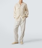 Zegna Striped silk straight pants