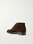 Edward Green - Lanark Waxed-Suede Desert Boots - Brown