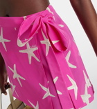 Valentino Printed silk wrap skirt