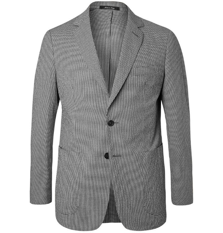 Photo: Dunhill - Black Checked Stretch-Cotton Suit Jacket - Men - Gray