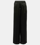 Loewe Mid-rise silk satin wide-leg pants