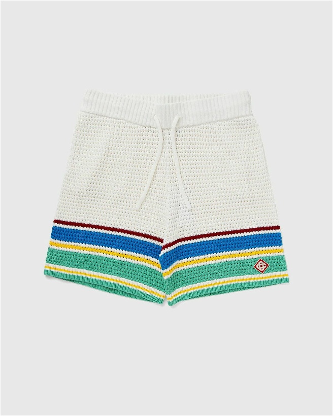 Photo: Casablanca Crochet Effect Tennis Shorts White - Mens - Sport & Team Shorts