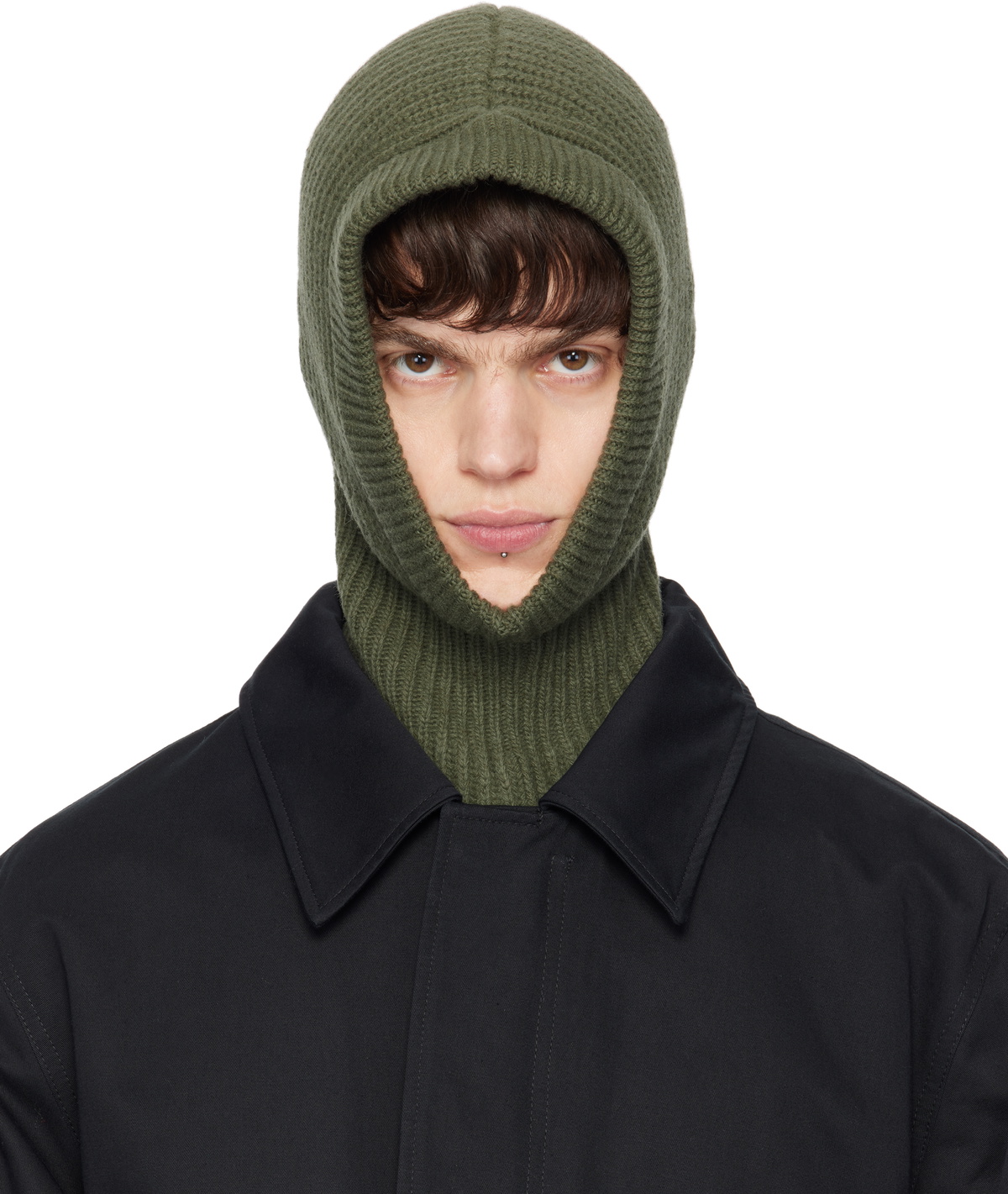 LEMAIRE ルメール　新品未使用　HOOD バラクラバ　BLACK LEMAIRE - 【新品】lemaire hood バラクラバ ニット フード 黒 Sサイズ