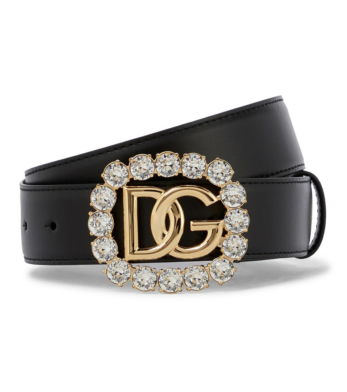 Dolce&Gabbana DG crystal-embellished leather belt Dolce & Gabbana