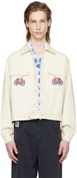 Bode Off-White Beaded Bicycle Jacket