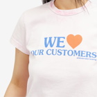 Alexander Wang Women's We Love Our Customers Shrunken T-Shirt in Light Pink Bleach Out