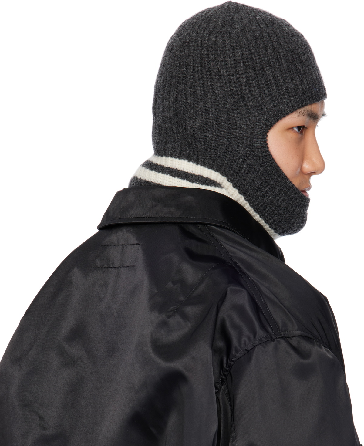 Comme des Garçons Homme Gray Lambswool Balaclava
