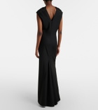 Brunello Cucinelli Monili draped wool-blend gown