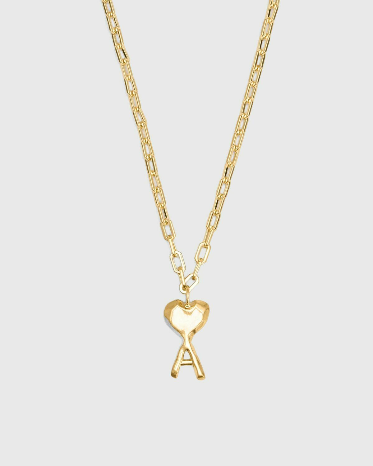 AMI Paris COLLIER AMI DE COEUR MARTELE gold Mens Jewellery
