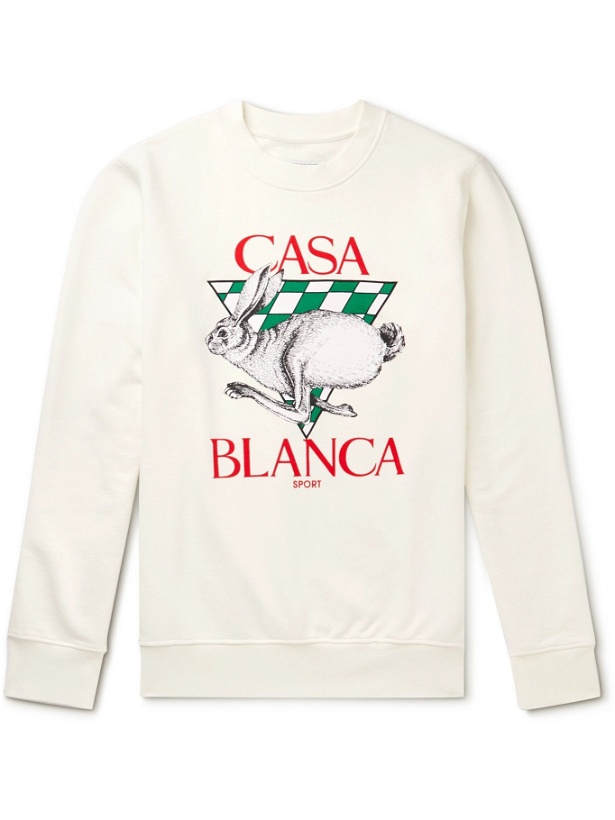 Photo: Casablanca - Logo-Print Cotton-Jersey Sweatshirt - White