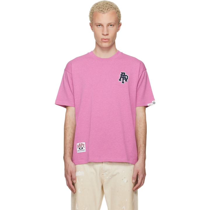 Photo: AAPE by A Bathing Ape Pink Logo Patch T-shirt