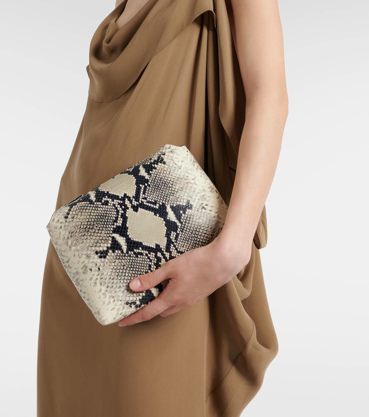 【KHAITE】Lina Crossbody Bag シダースエード カーフスキン Lina snake-effect leather crossbody bag in multicoloured