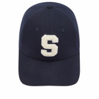 Sporty & Rich Women's Boucle S Wool Hat in Navy Cream 