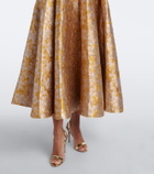 Markarian Floral off-shoulder brocade cocktail dress