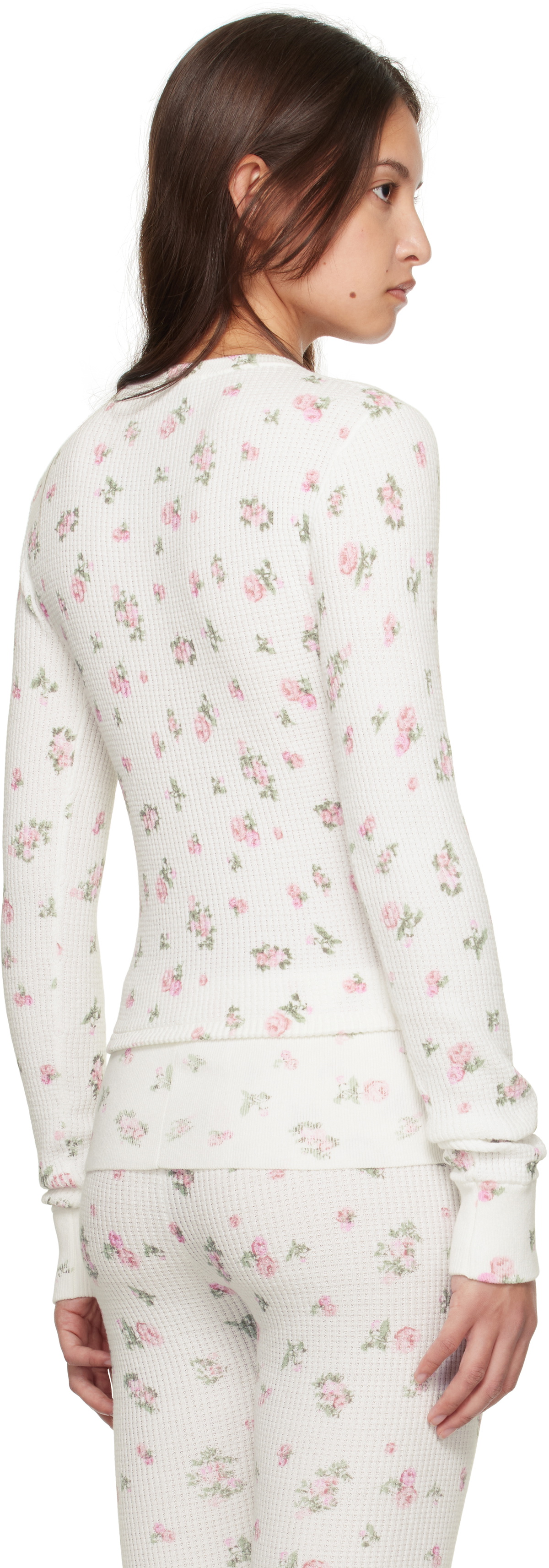 GUIZIO White Long Sleeve Thermal T-shirt