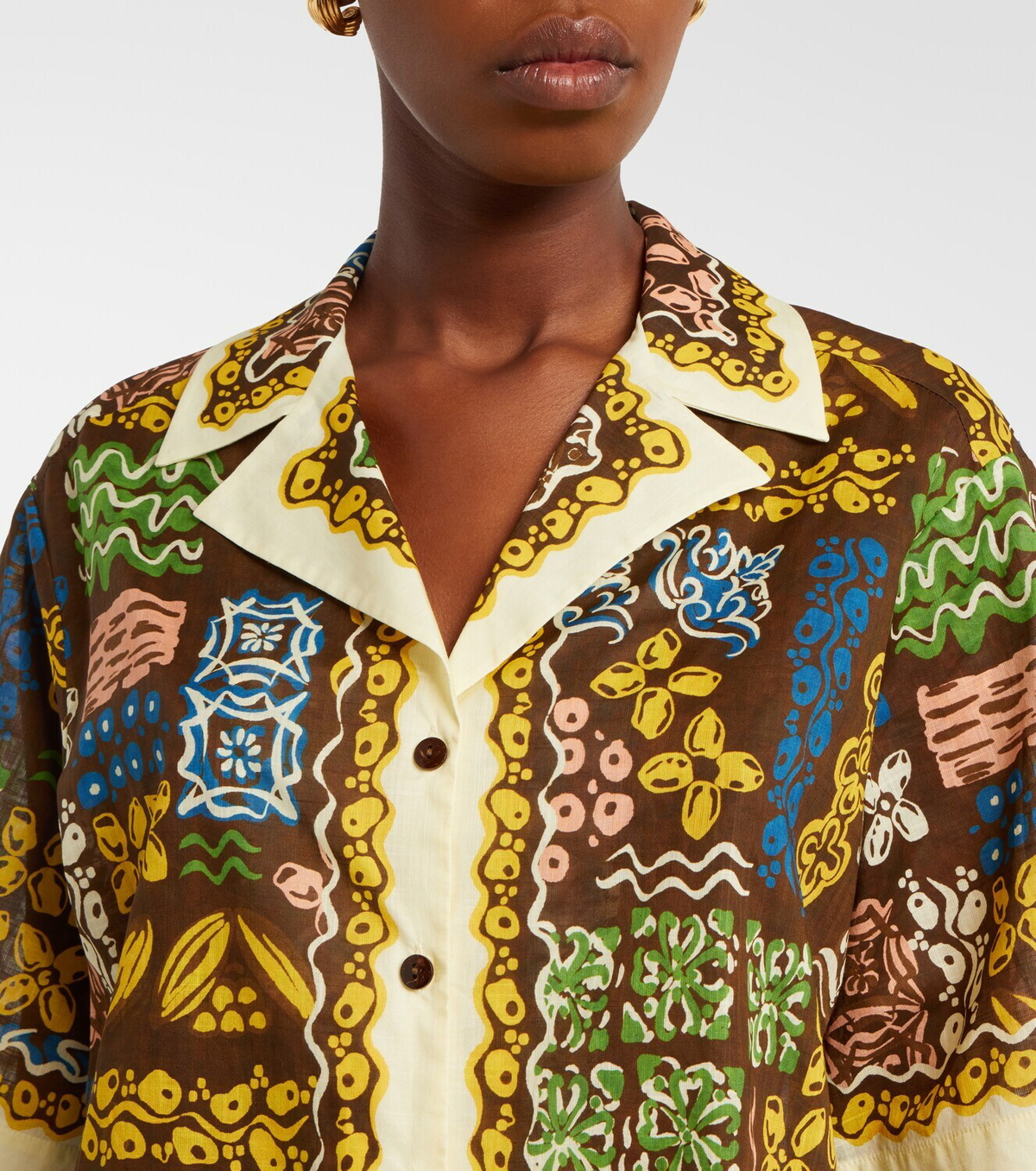 Alémais Minnie printed cotton bowling shirt