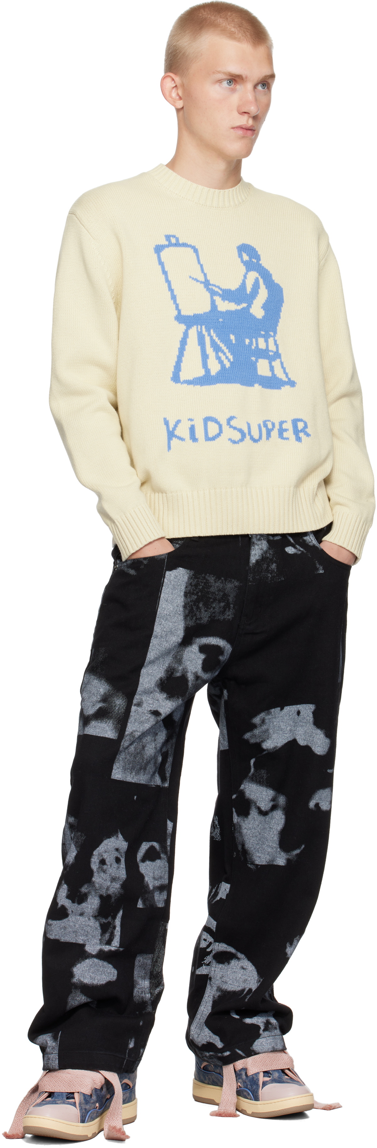 KidSuper Off-White Painter Graphic Sweater