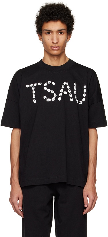 Photo: TSAU Black Printed T-Shirt