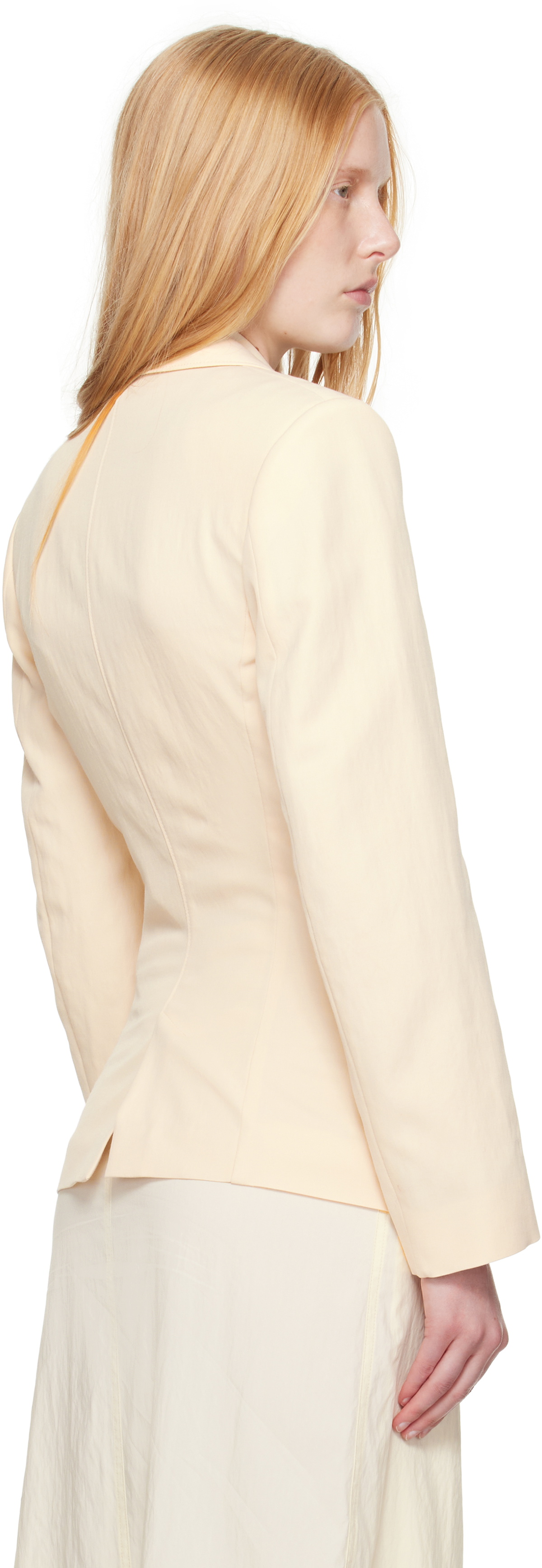 LEMAIRE Off-White Single-Breasted Fitted Tailored Blazer