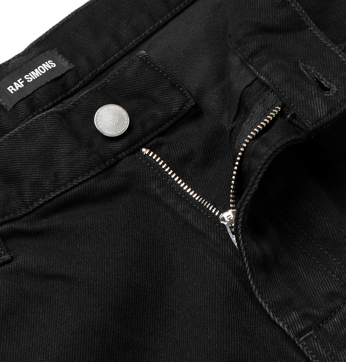 Raf Simons - Slim-Fit Panelled Distressed Denim Jeans - Black Raf