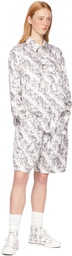 Burberry White Mythical Alphabet Silk Logo Shirt