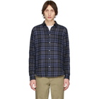 Norse Projects Navy Gauze Check Osvald Shirt