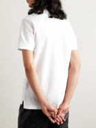 Burberry - Slim-Fit Checked Cotton-Piqué Polo Shirt - White