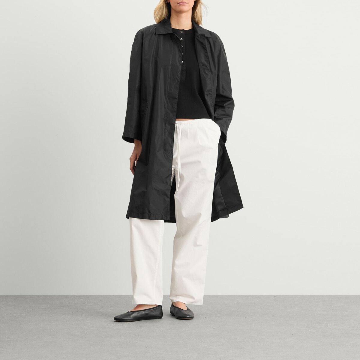 Nothing Written Women's Urban Nylon Trench Coat in Black