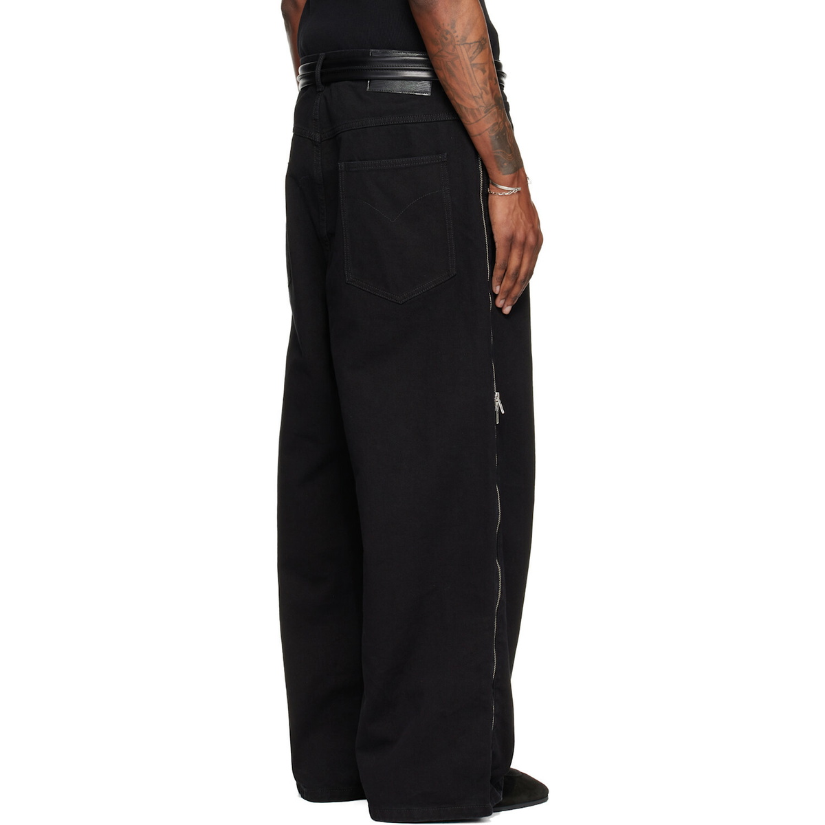 LU'U DAN Black Side Zip Jeans