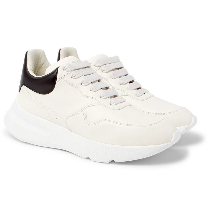 Photo: Alexander McQueen - Exaggerated-Sole Leather Sneakers - Men - White