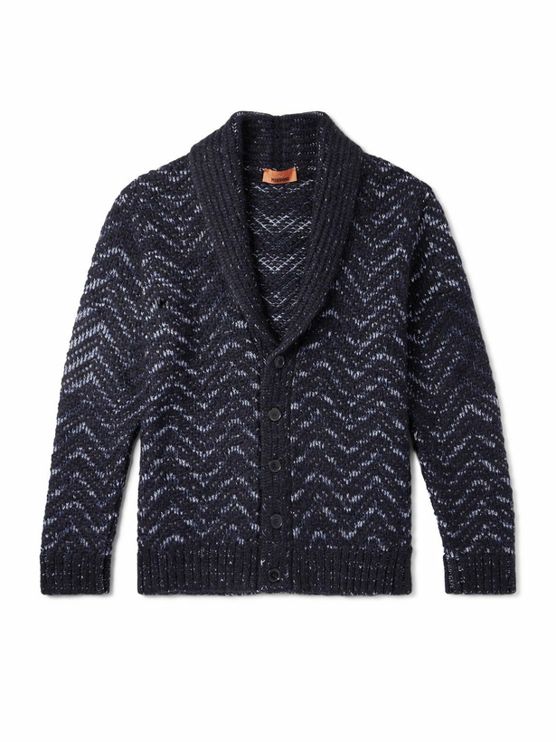 Photo: Missoni - Shawl-Collar Jacquard-Knit Cardigan - Blue