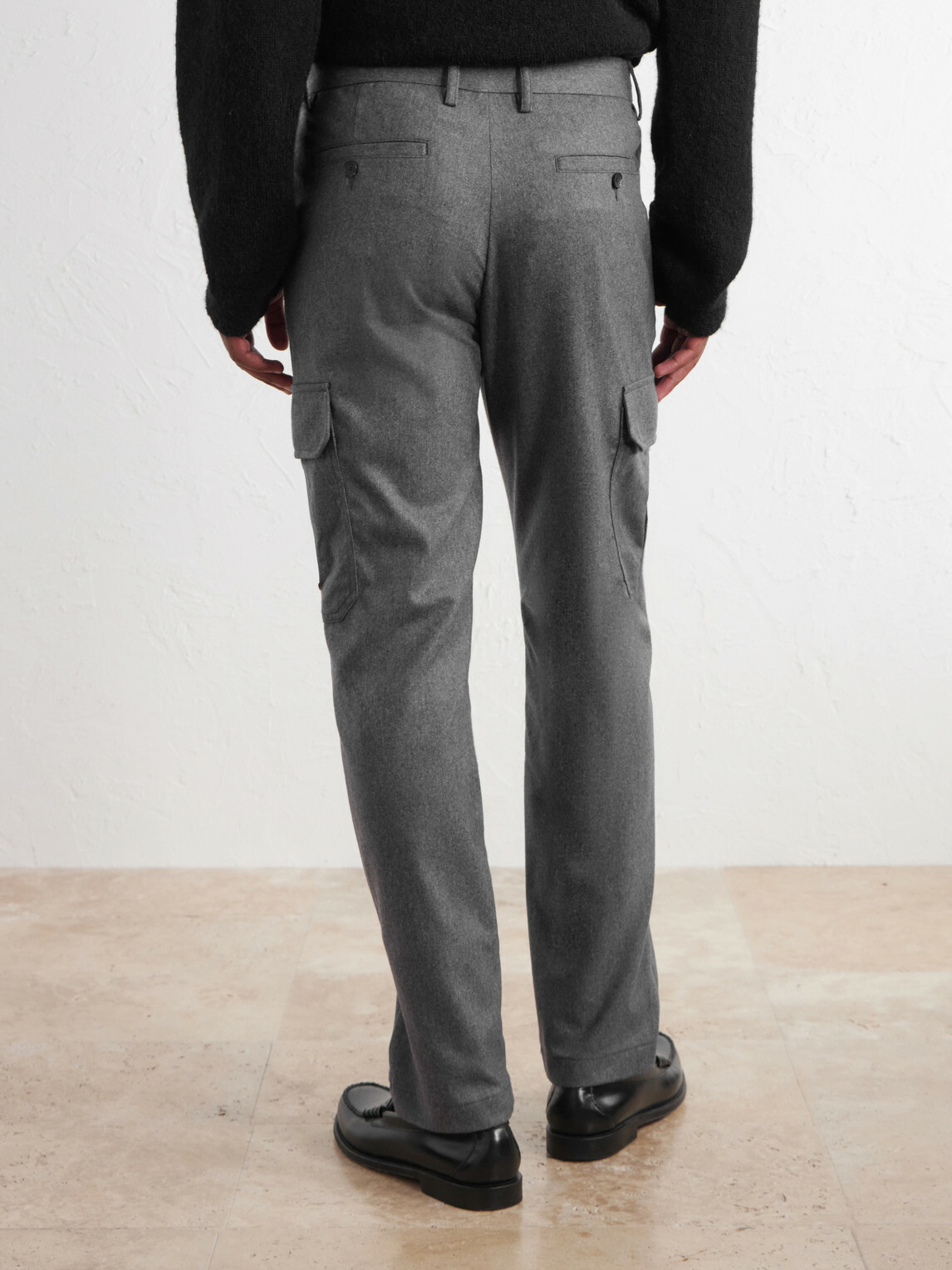 Mr P. - Straight-Leg Wool-Flannel Cargo Trousers - Gray