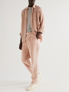 Officine Generale - Mory Straight-Leg Belted Cotton-Corduroy Trousers - Pink