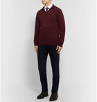 Kingsman - Wool and Cashmere-Blend Half-Zip Sweater - Burgundy