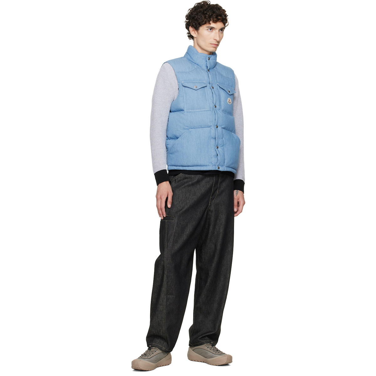 Moncler Blue Ervional Denim Down Vest