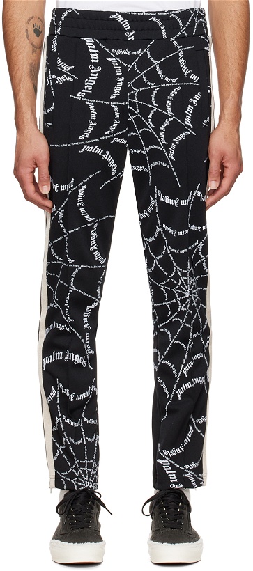 Photo: Palm Angels Black Spider Web Classic Track Lounge Pants
