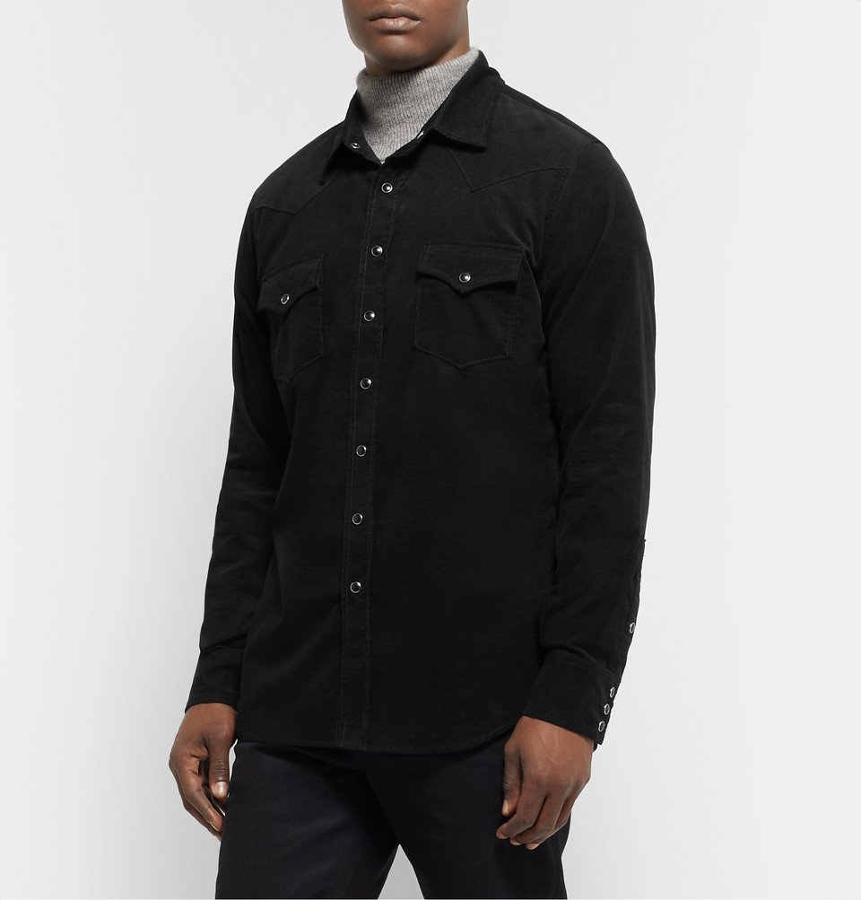 SAINT LAURENT - Slim-Fit Cotton-Corduroy Western Shirt