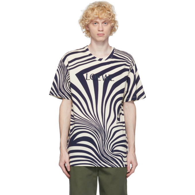Photo: Loewe Off-White and Navy Psychedelic T-Shirt