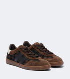 Hogan H647 leather-trimmed suede sneakers