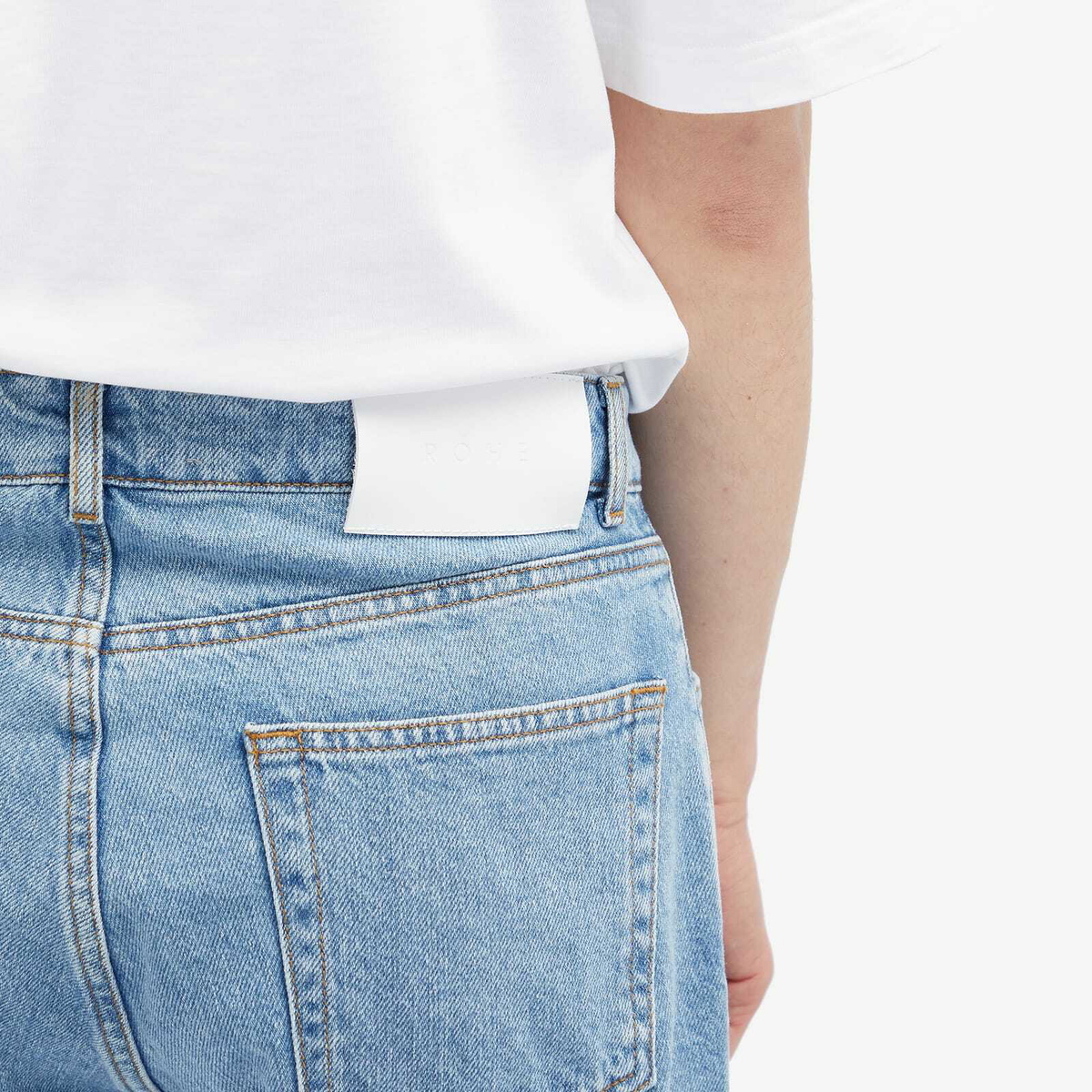 Róhe Men's Straight Leg Denim Jeans in Light Denim