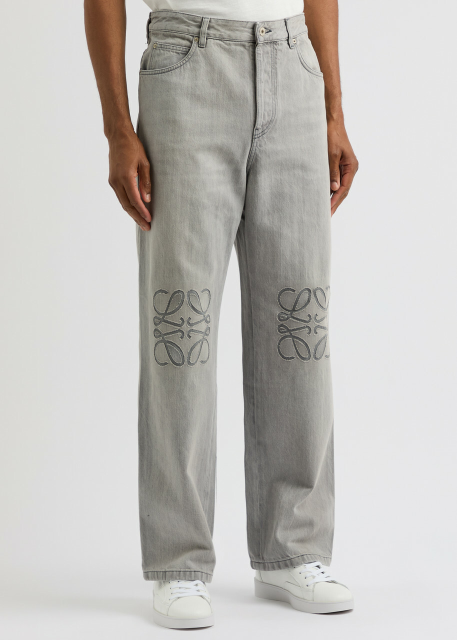 Loewe Anagram Wide-leg Jeans Grey Loewe