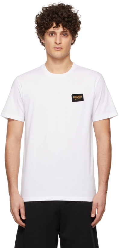 Photo: Moschino White Logo Patch T-Shirt